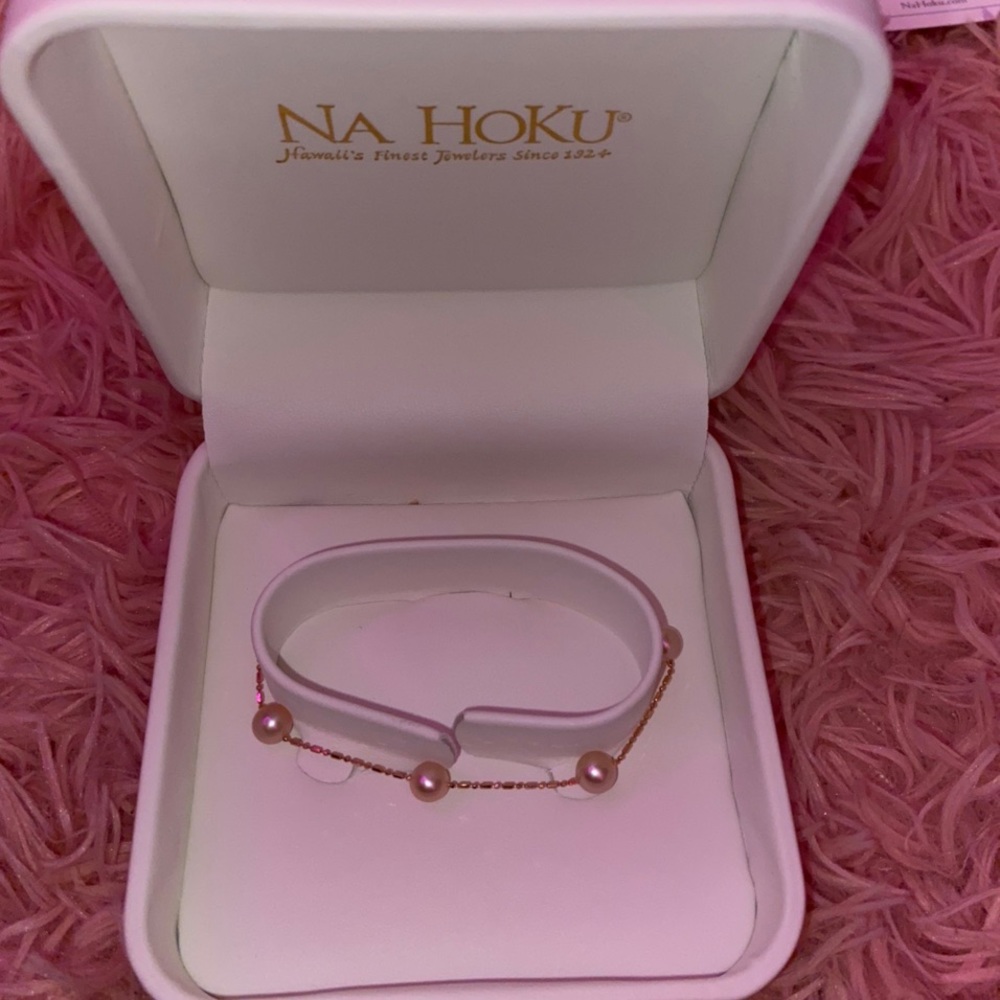 nahoku real pink pearl bracelet